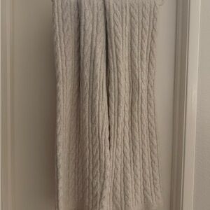 Cable-Knit Wide Leg lounge pant in Cream